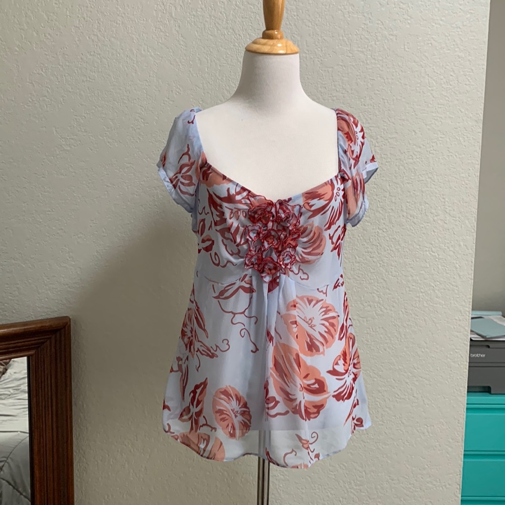 Anthropologie Odille silk floral size 6 GUC